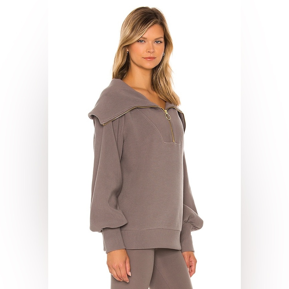 Varley Taupe Half-Zip Sweatshirt - Picture 2 of 12
